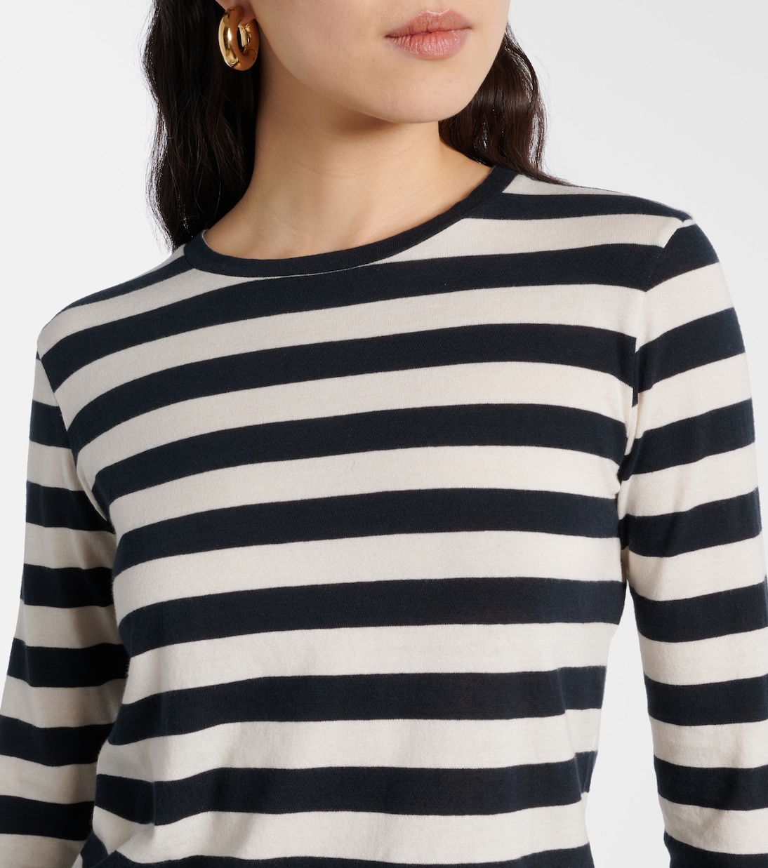 T-shirt in jersey di cotone a righe | Nili Lotan