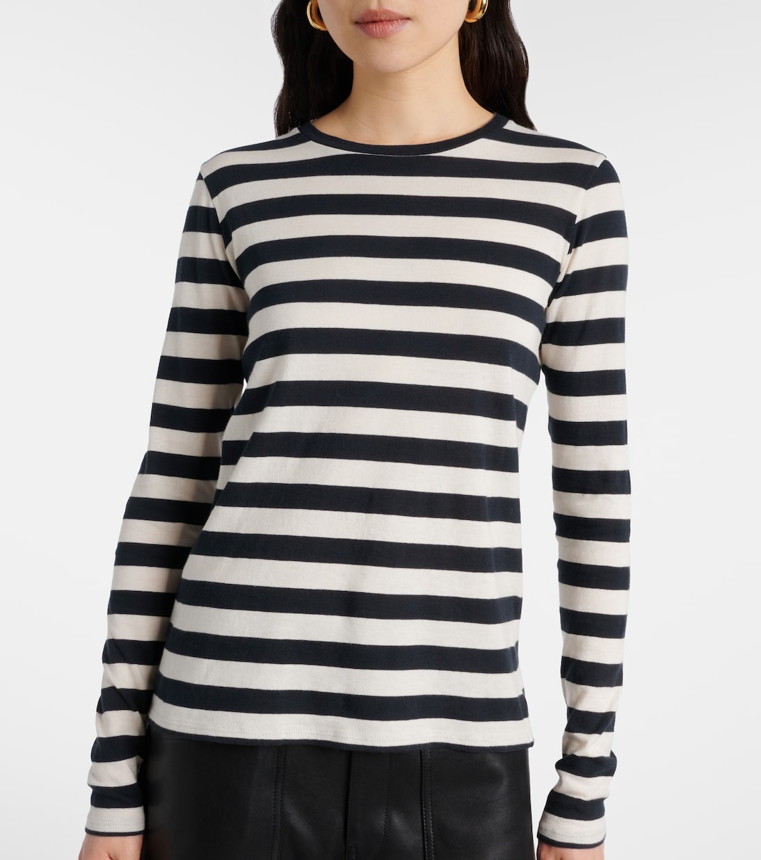 T-shirt in jersey di cotone a righe | Nili Lotan