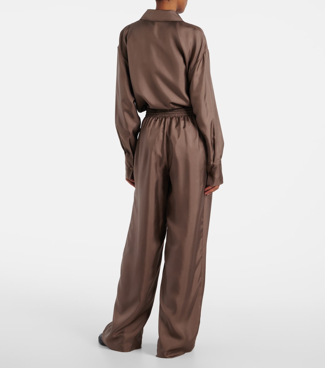 Pantalon ample en satin de soie | Róhe