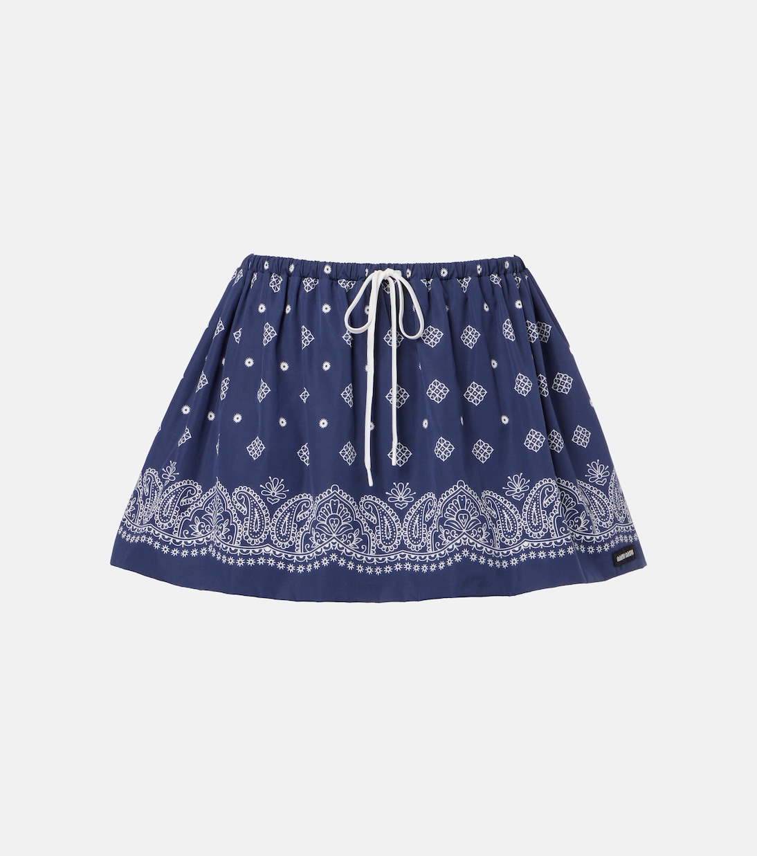 Bandana printed cotton poplin miniskirt | Miu Miu