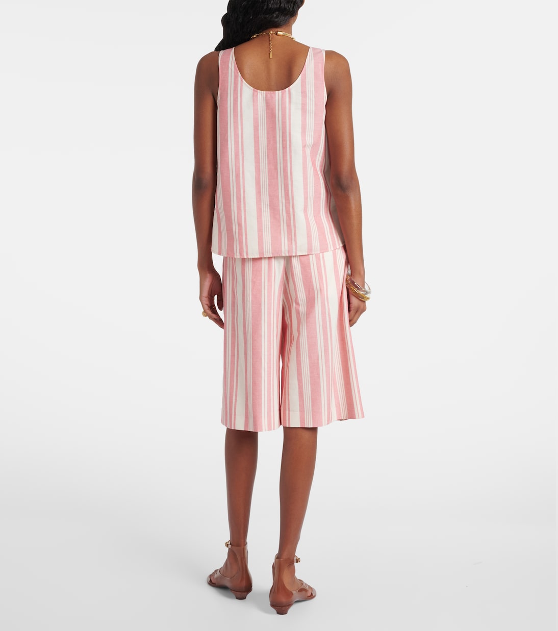 Top de algodón a rayas con logo | Chloé