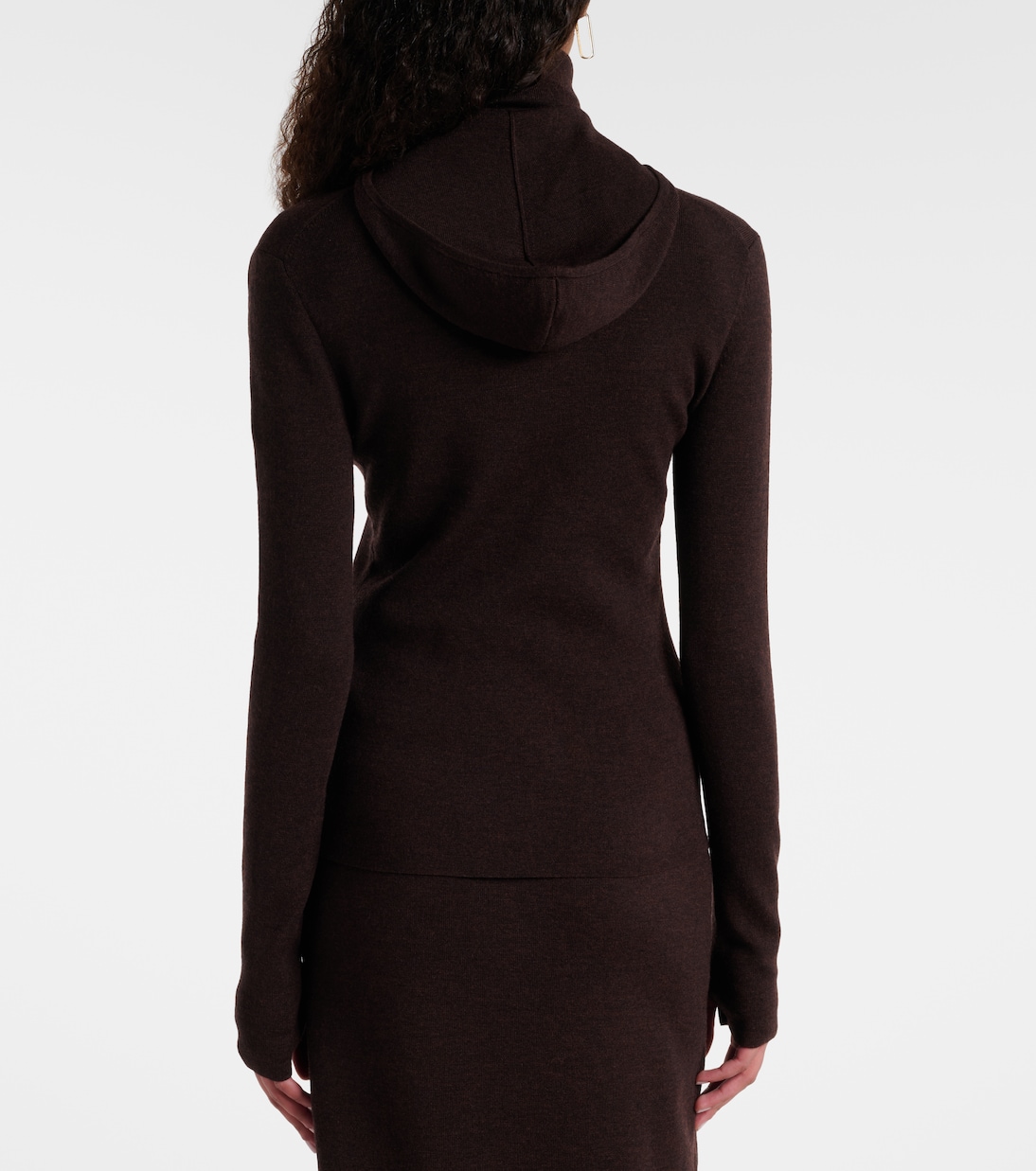 Wool-blend jersey zip-up hoodie | Victoria Beckham