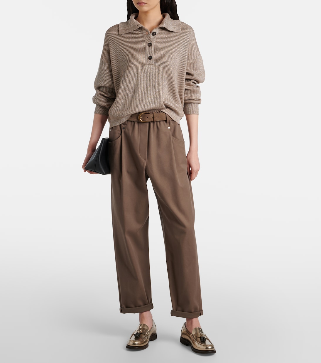 Pantalones slim en mezcla de algodón | Brunello Cucinelli