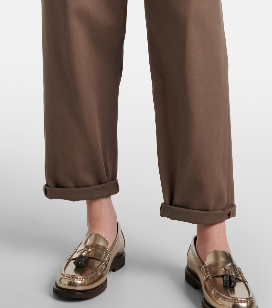 Pantalones slim en mezcla de algodón | Brunello Cucinelli