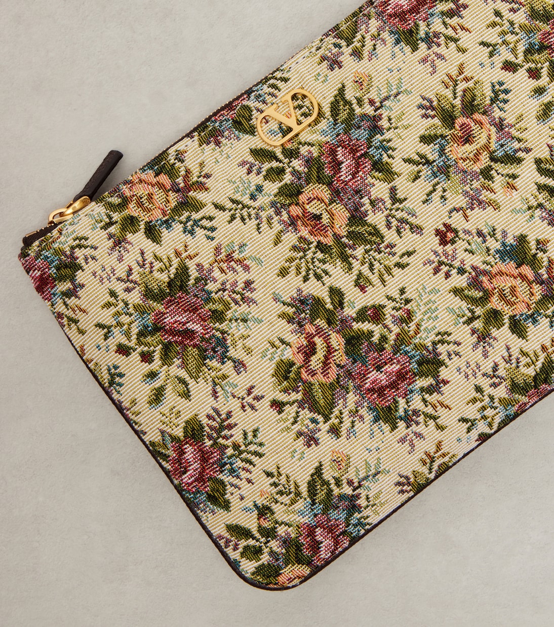Pouch VLogo Signature de jacquard floral | Valentino Garavani