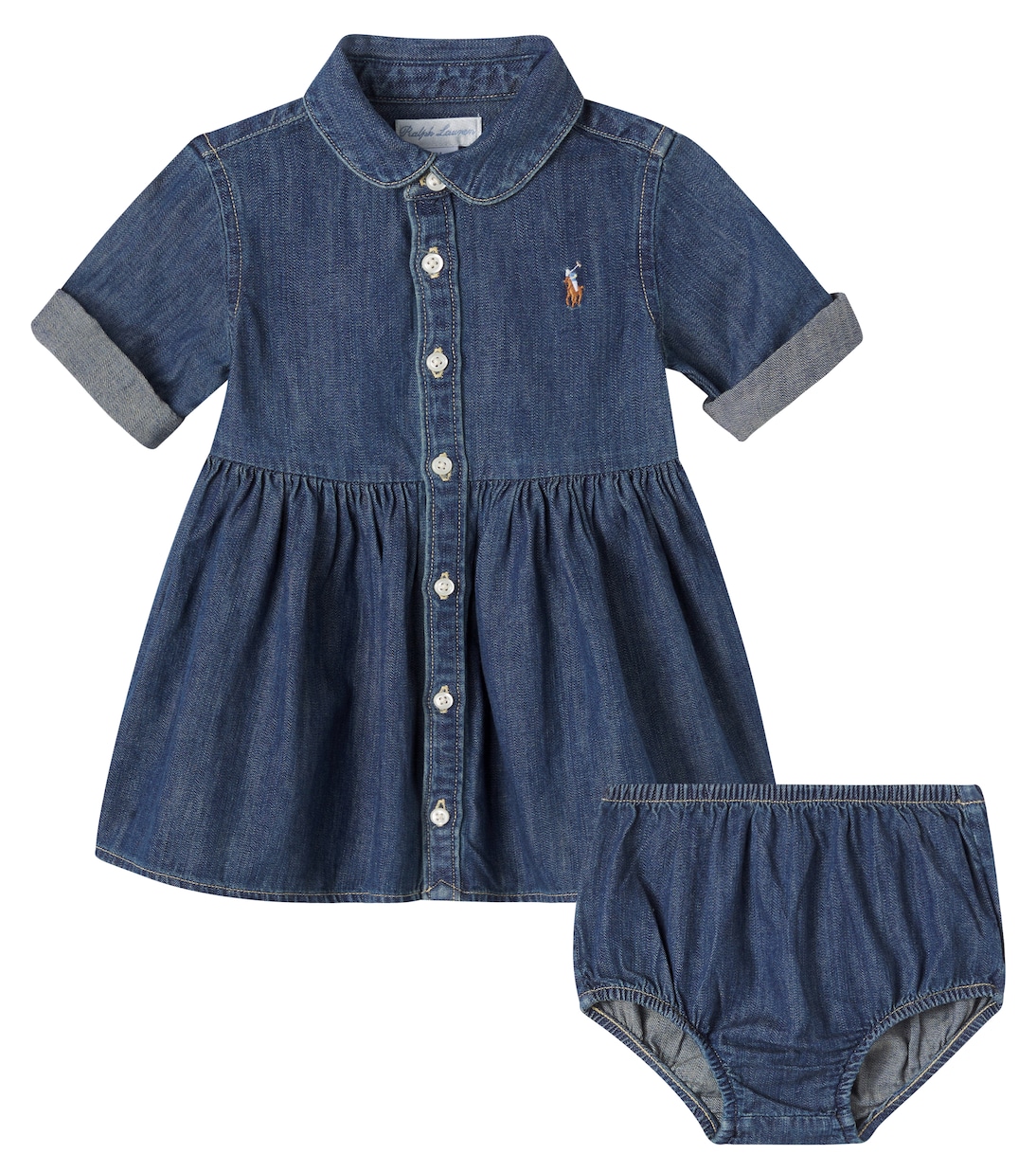 Bébé – Ensemble robe et culotte bloomer en denim | Polo Ralph Lauren Kids
