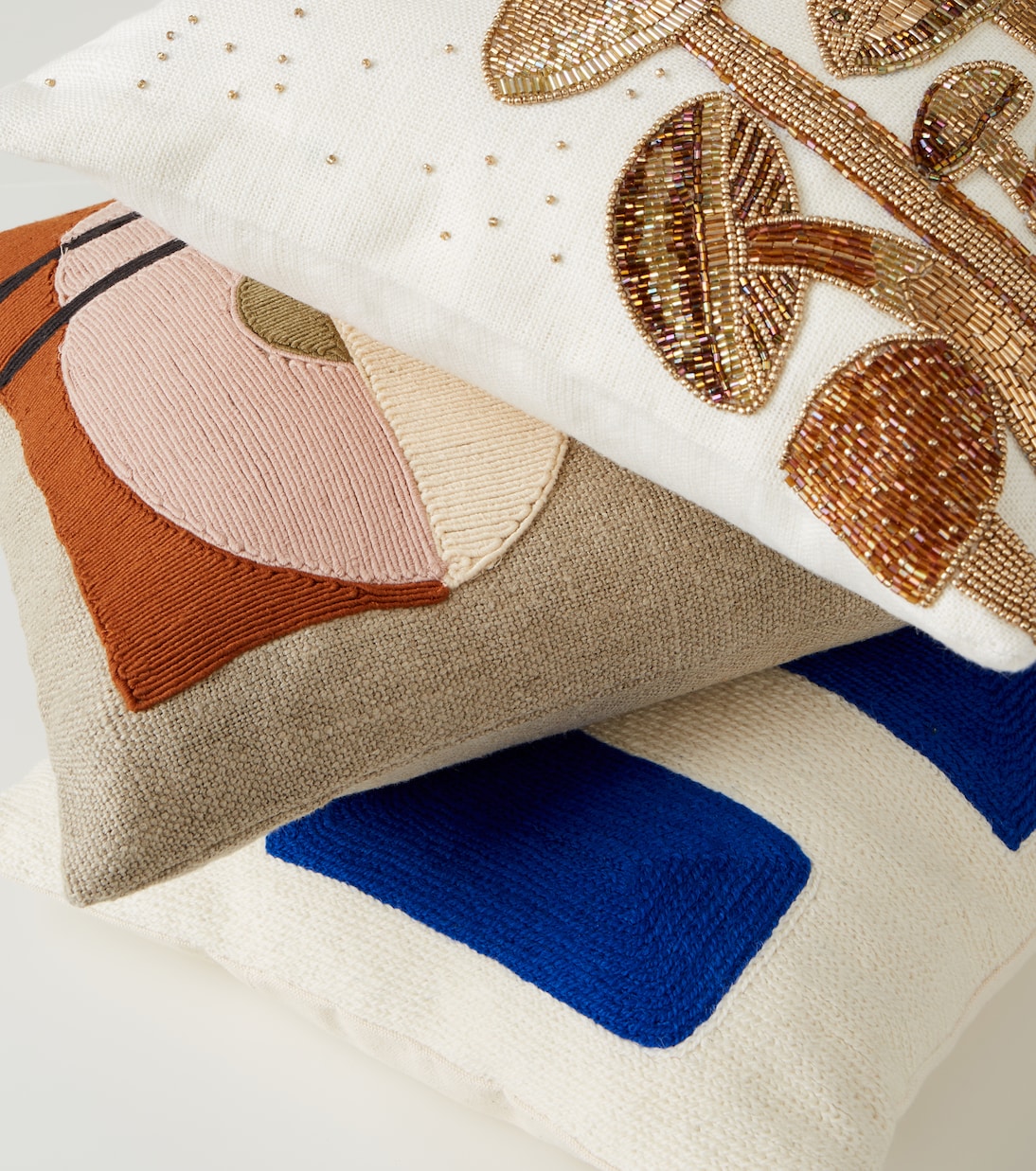 Embroidered linen cushion | Jonathan Adler