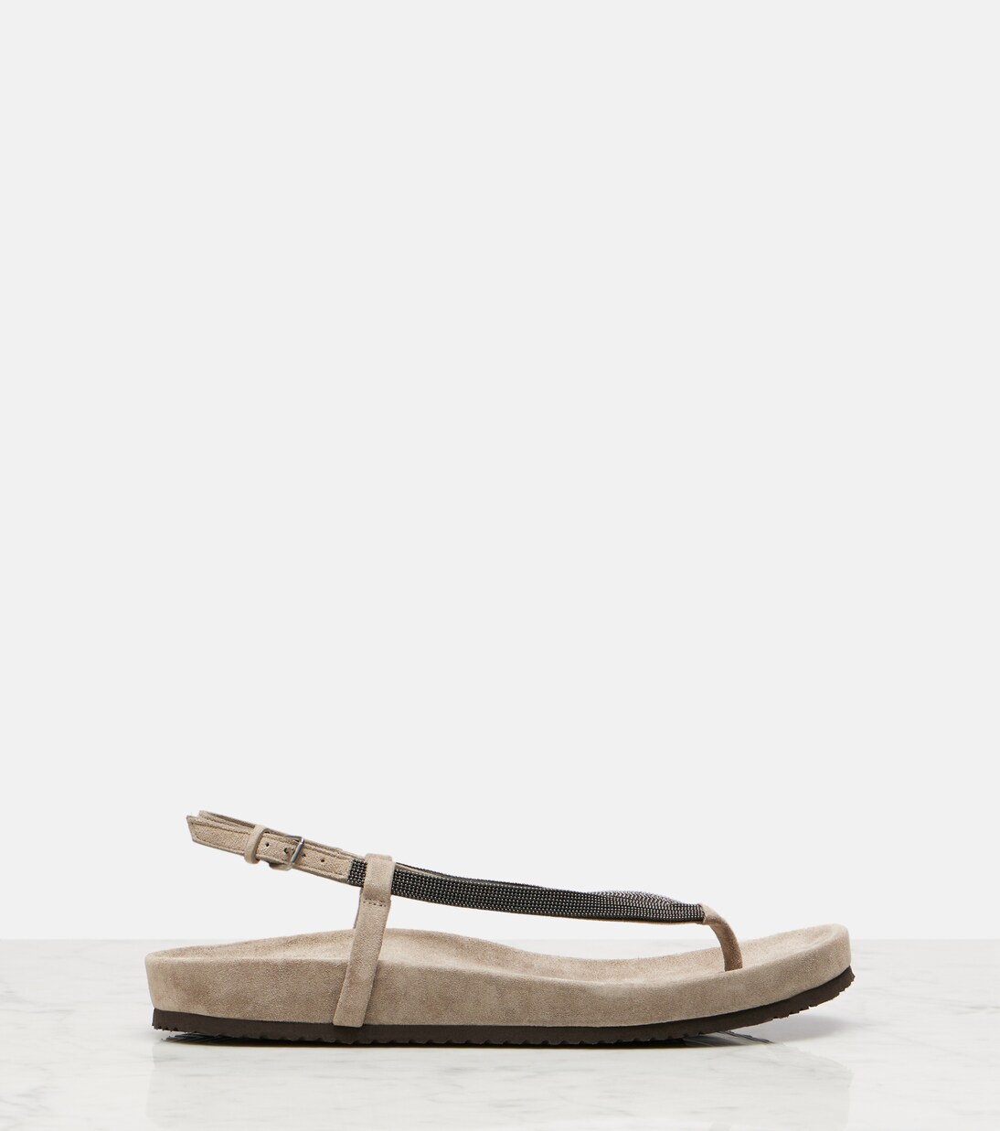 Sandali infradito Monili in suede | Brunello Cucinelli
