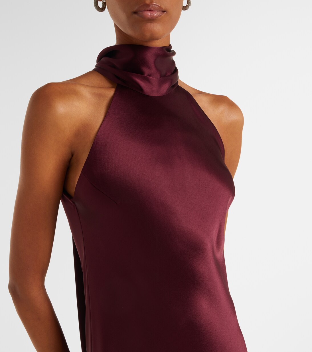 Sienna halterneck satin gown | Galvan