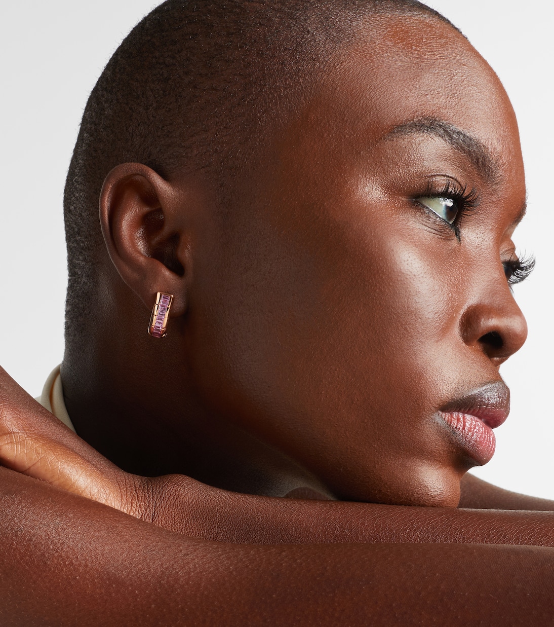 18kt rose gold earrings with sapphires | Shay Jewelry