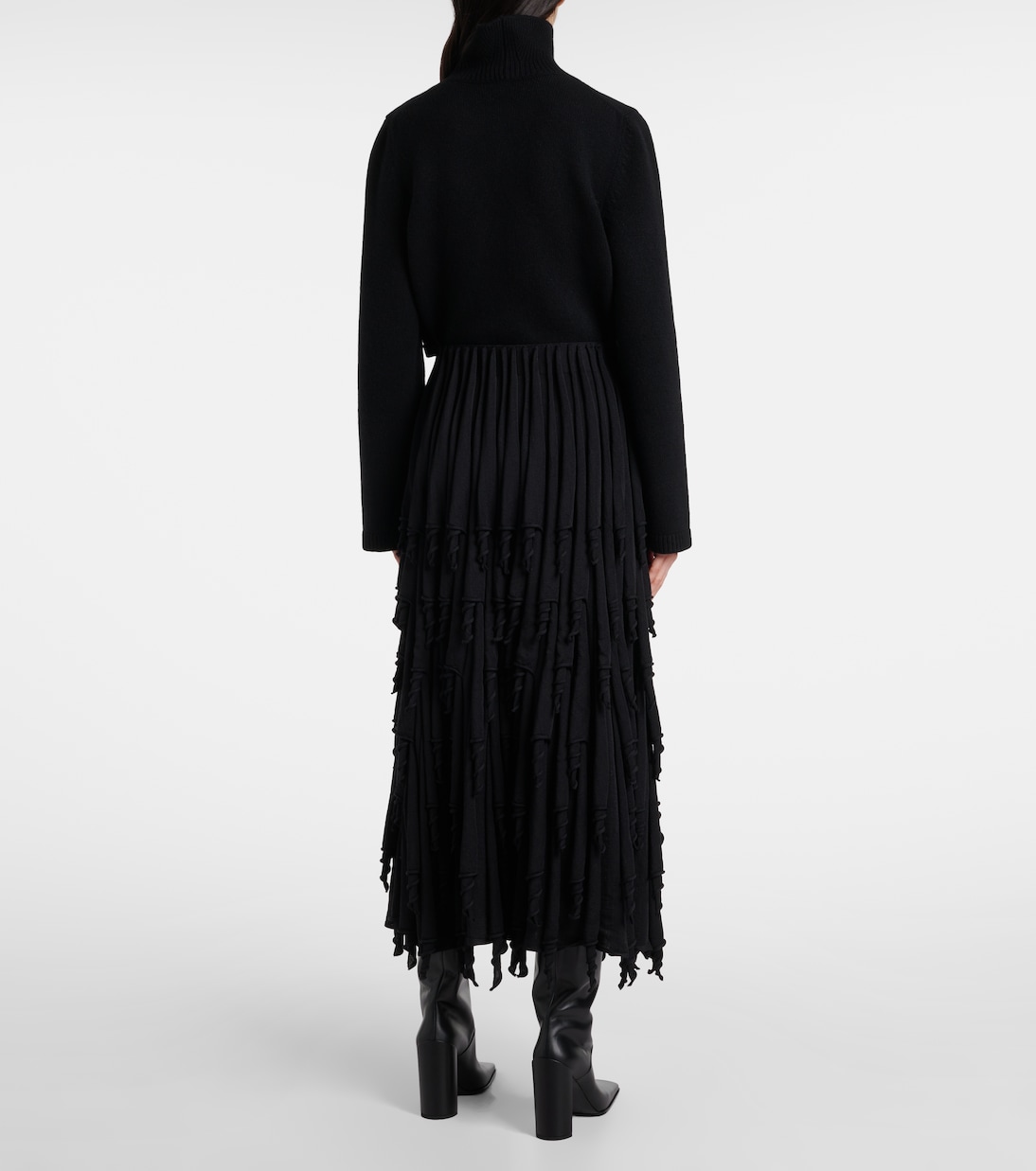 Tiered wool and silk maxi skirt | Alaïa