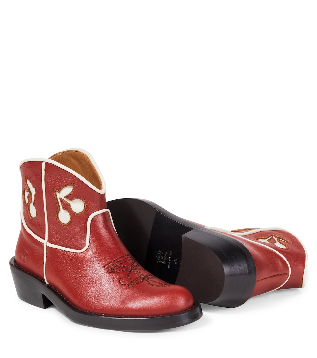 Botines de piel bordados | Bonpoint
