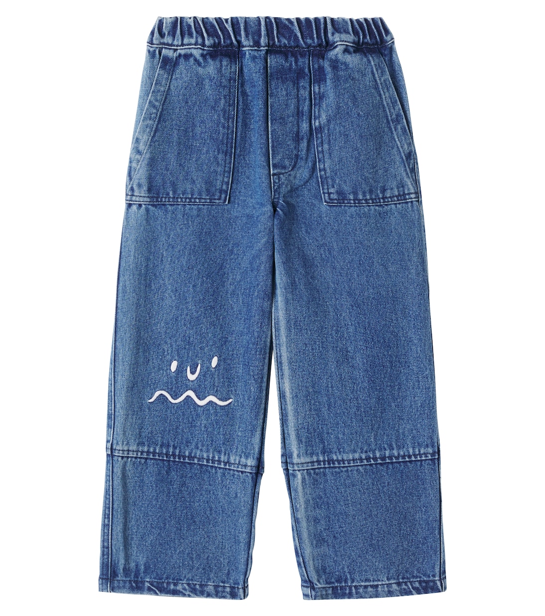 Jeans a gamba larga Cesar con ricamo | Liewood