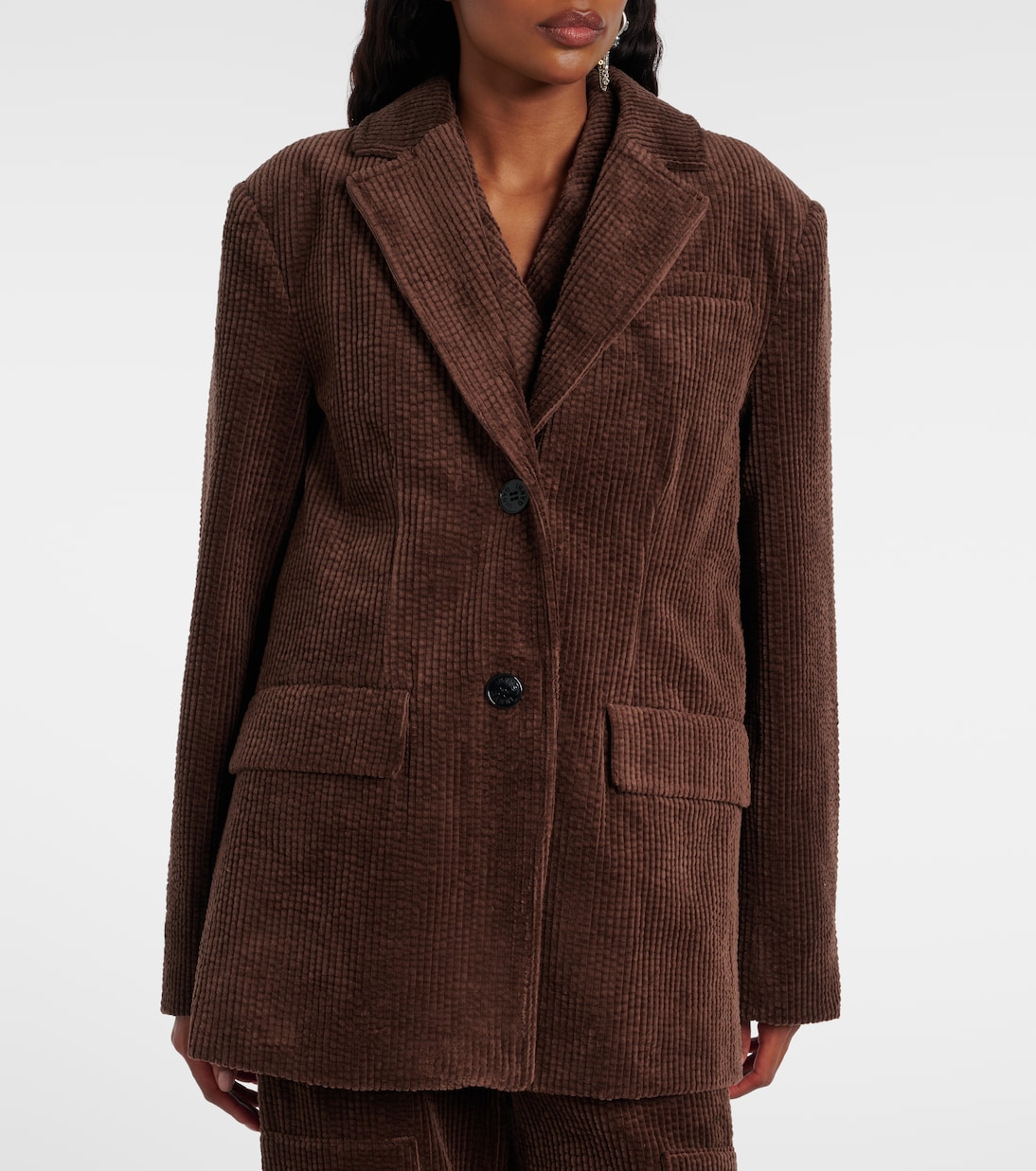 Blazer en velours côtelé de coton | Ganni