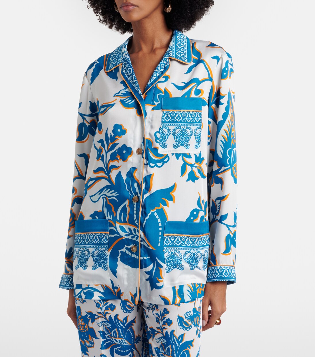 Printed crêpe-de-chine blouse | Etro