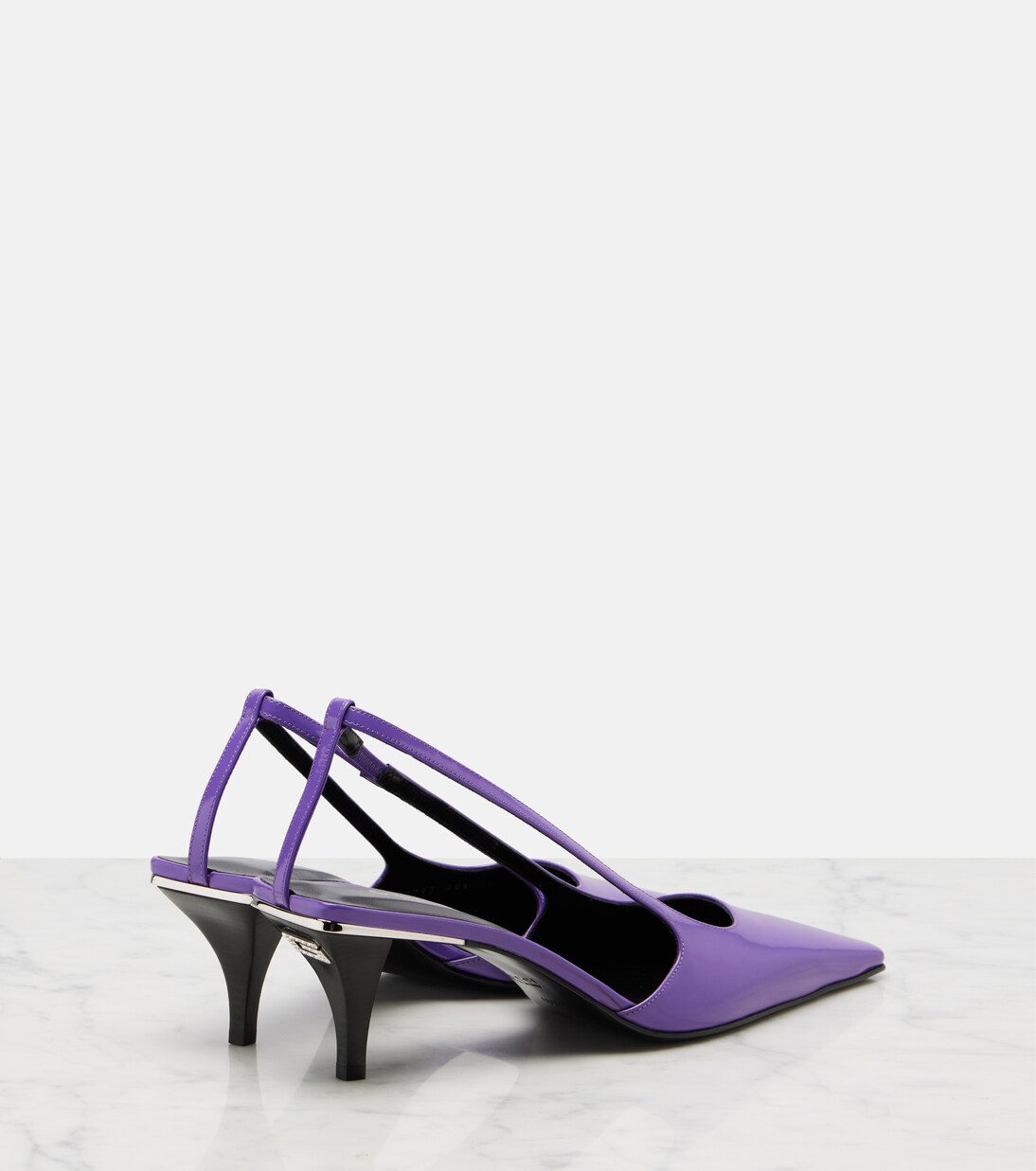 Crystal-embellished leather slingback pumps | Gucci