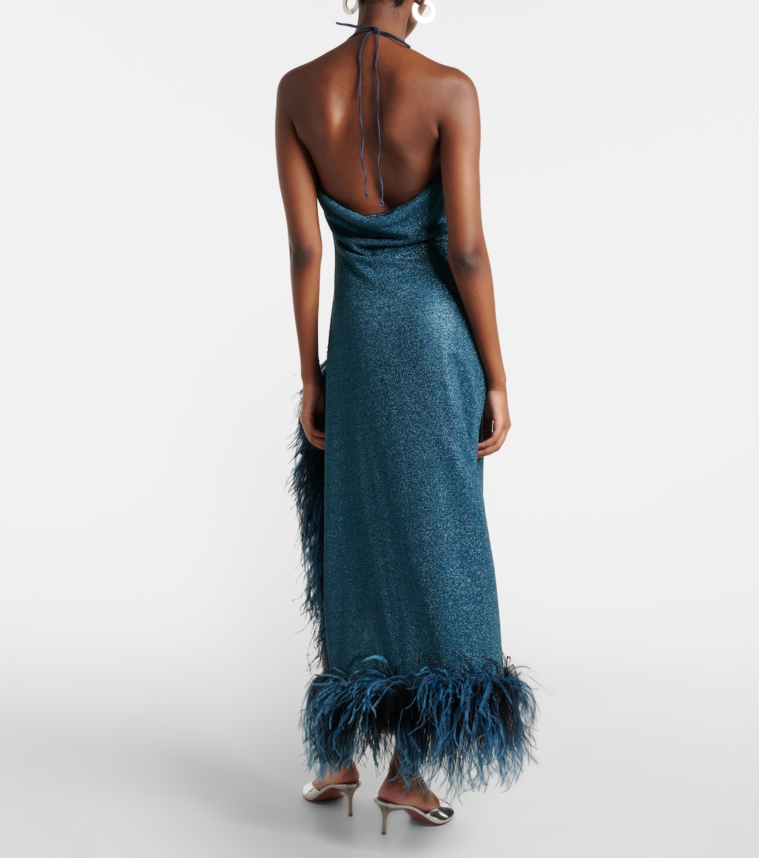 Lumière Plumage halterneck midi dress | Oséree
