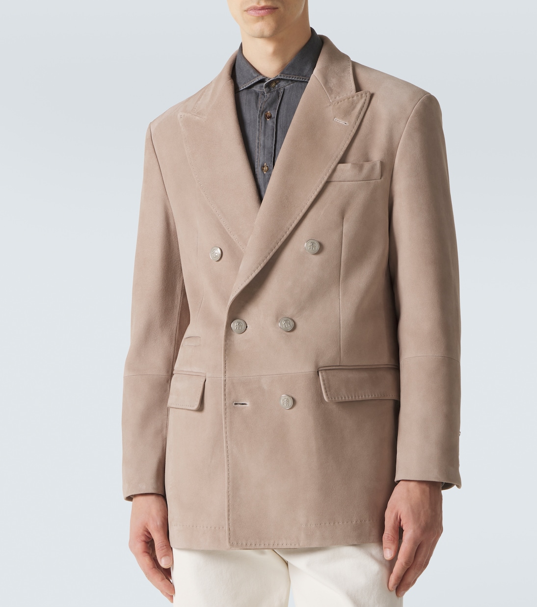 Blazer cruzado de ante | Brunello Cucinelli