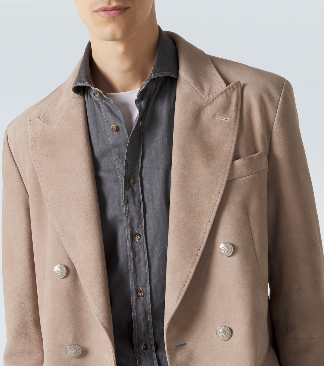 Blazer cruzado de ante | Brunello Cucinelli