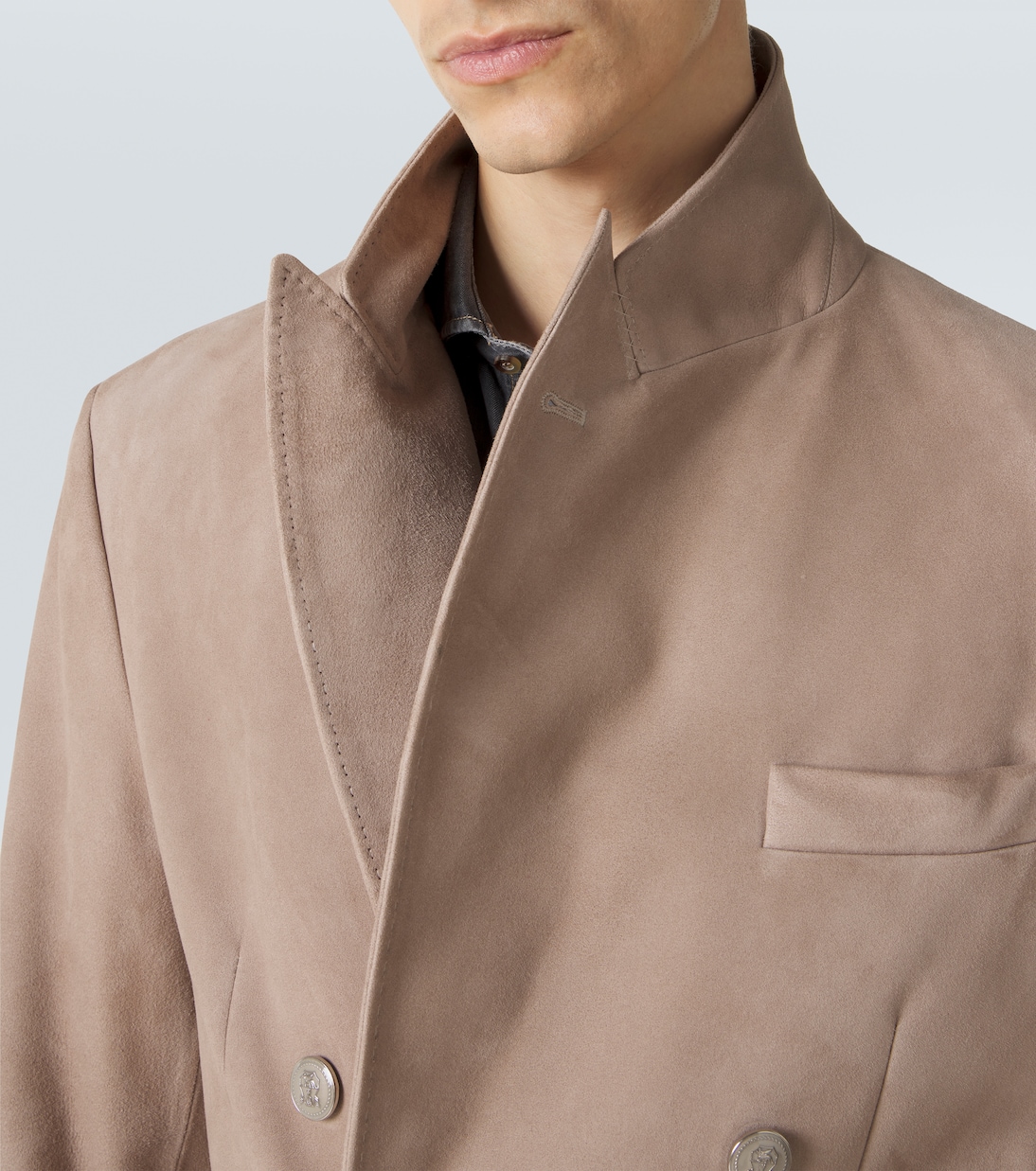 Blazer cruzado de ante | Brunello Cucinelli