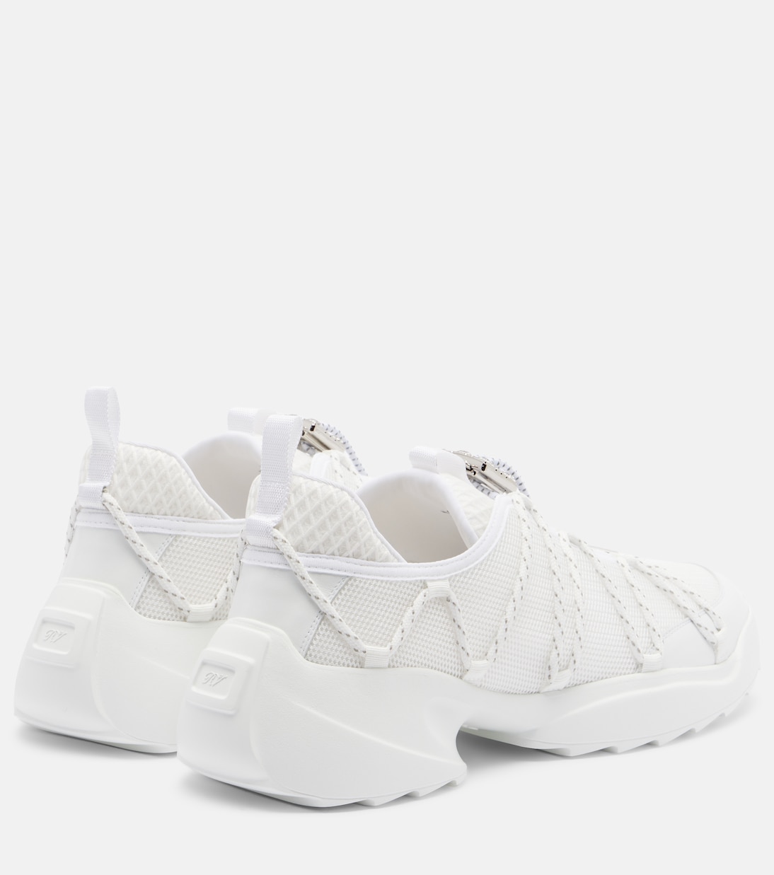 Viv' Zag leather-trimmed mesh sneakers | Roger Vivier