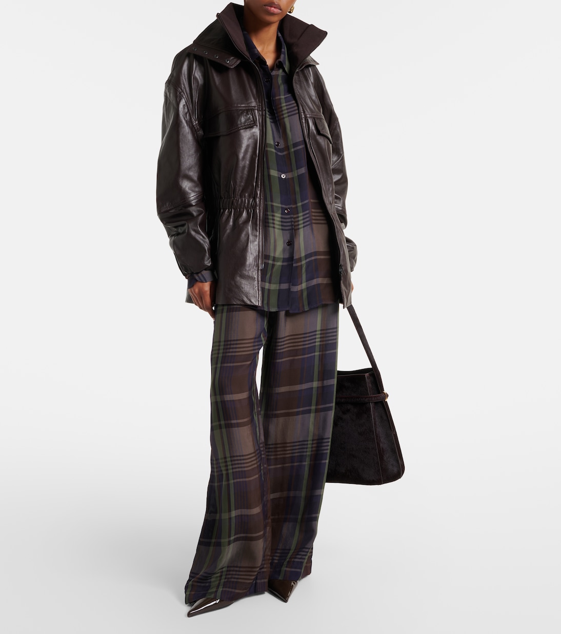 Baxter checked wide-leg pants | The Frankie Shop