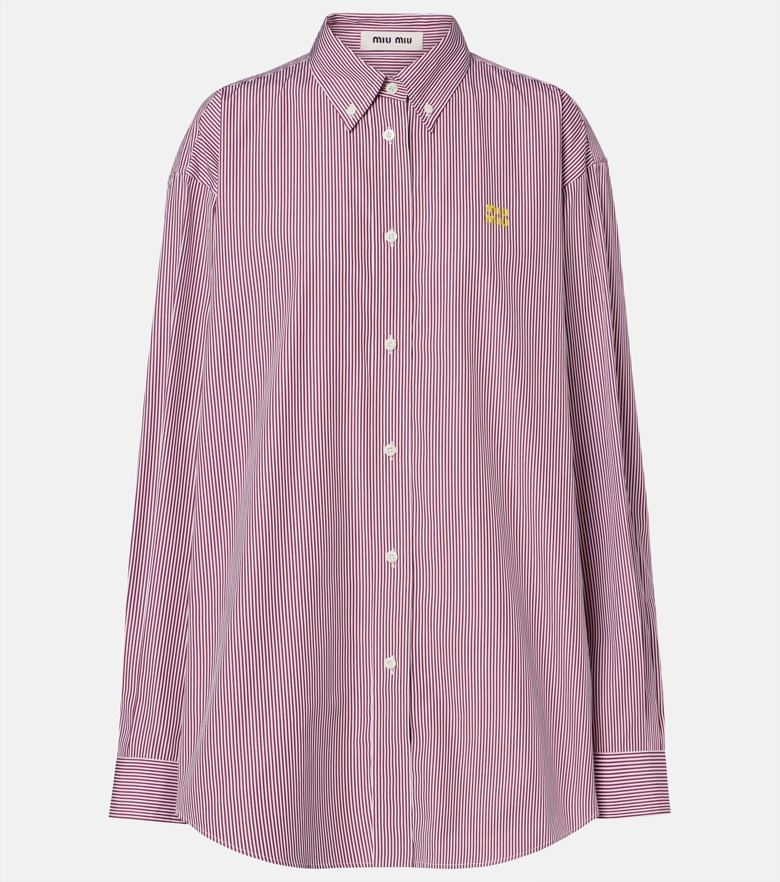 Striped oversized cotton shirt | Miu Miu