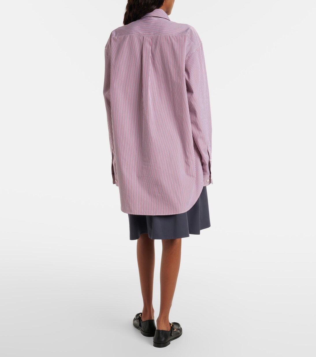 Striped oversized cotton shirt | Miu Miu