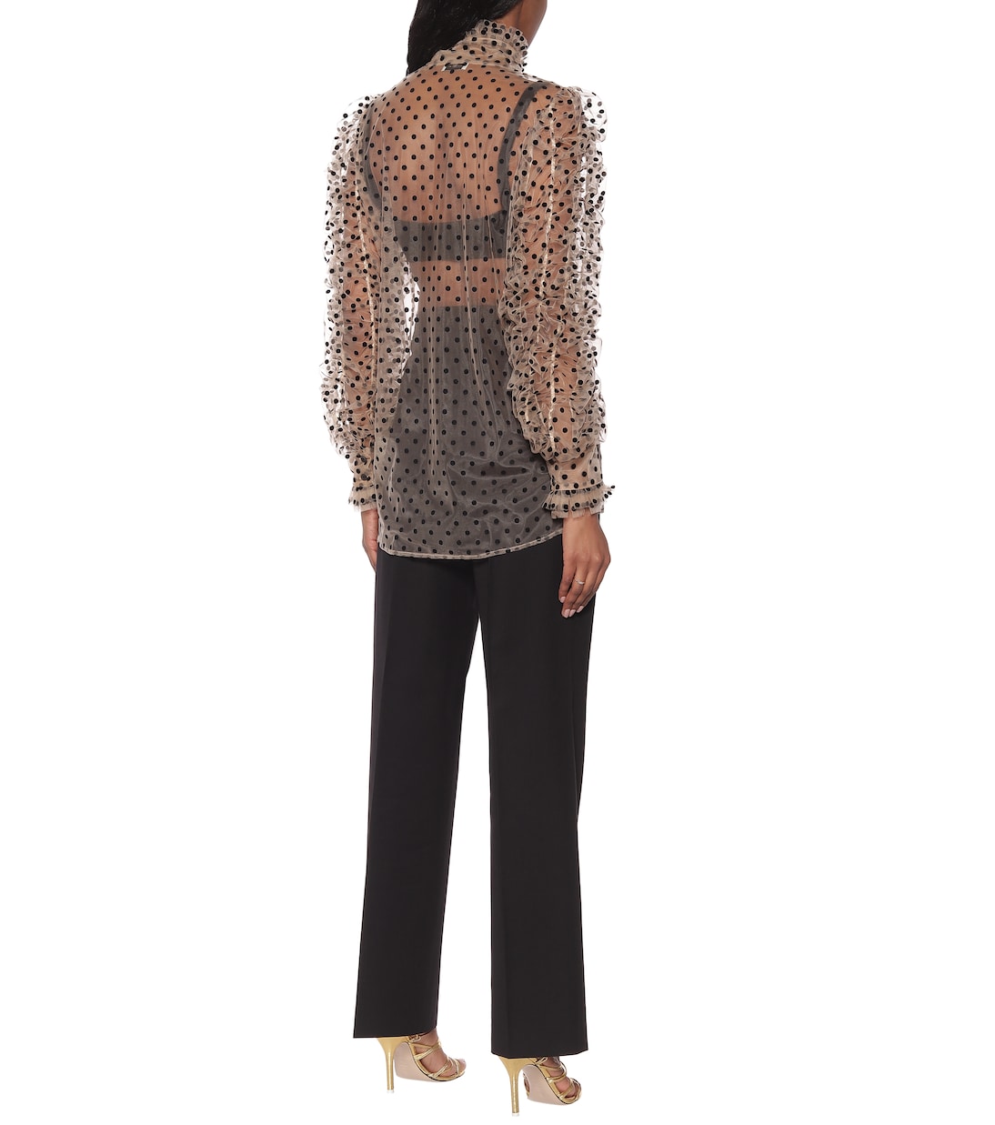 Blusa in tulle floccato | Dries Van Noten