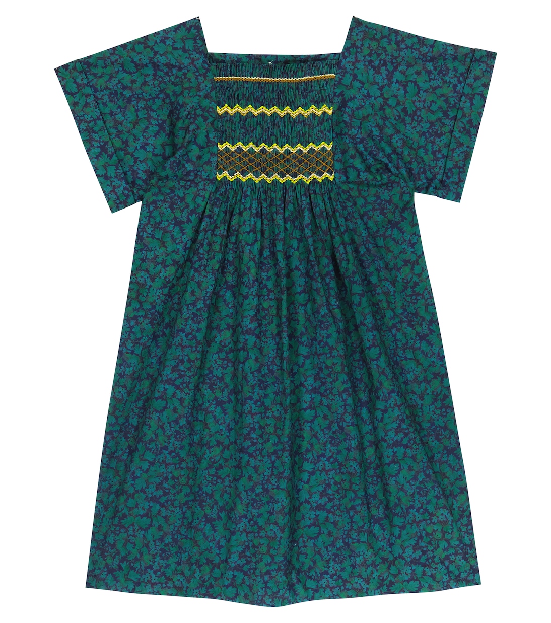 Floral smocked cotton dress | Bonpoint