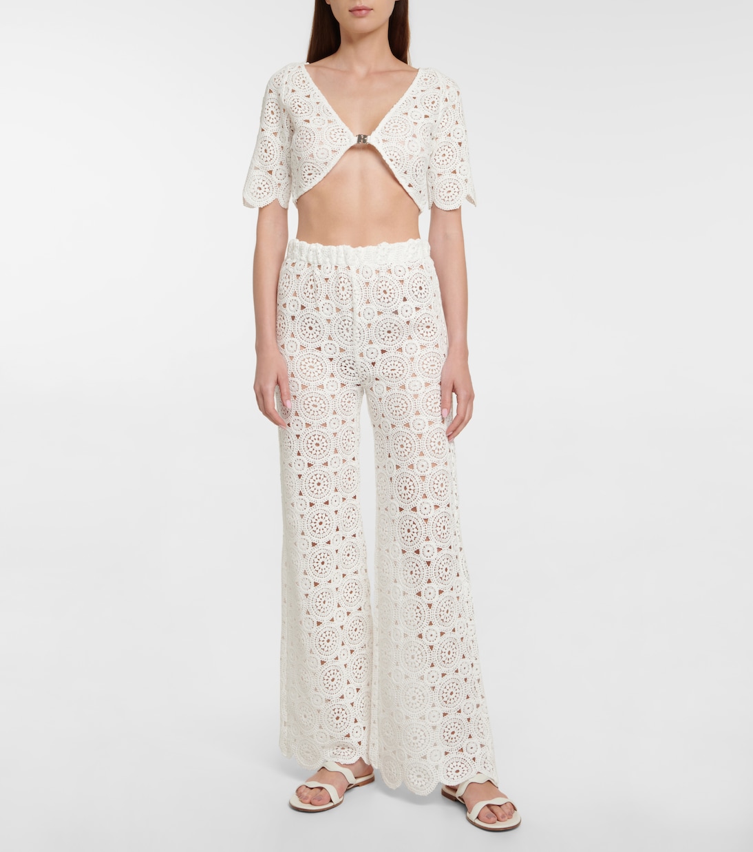 Cropped-Cardigan Milandran aus Häkelstrick | Rotate