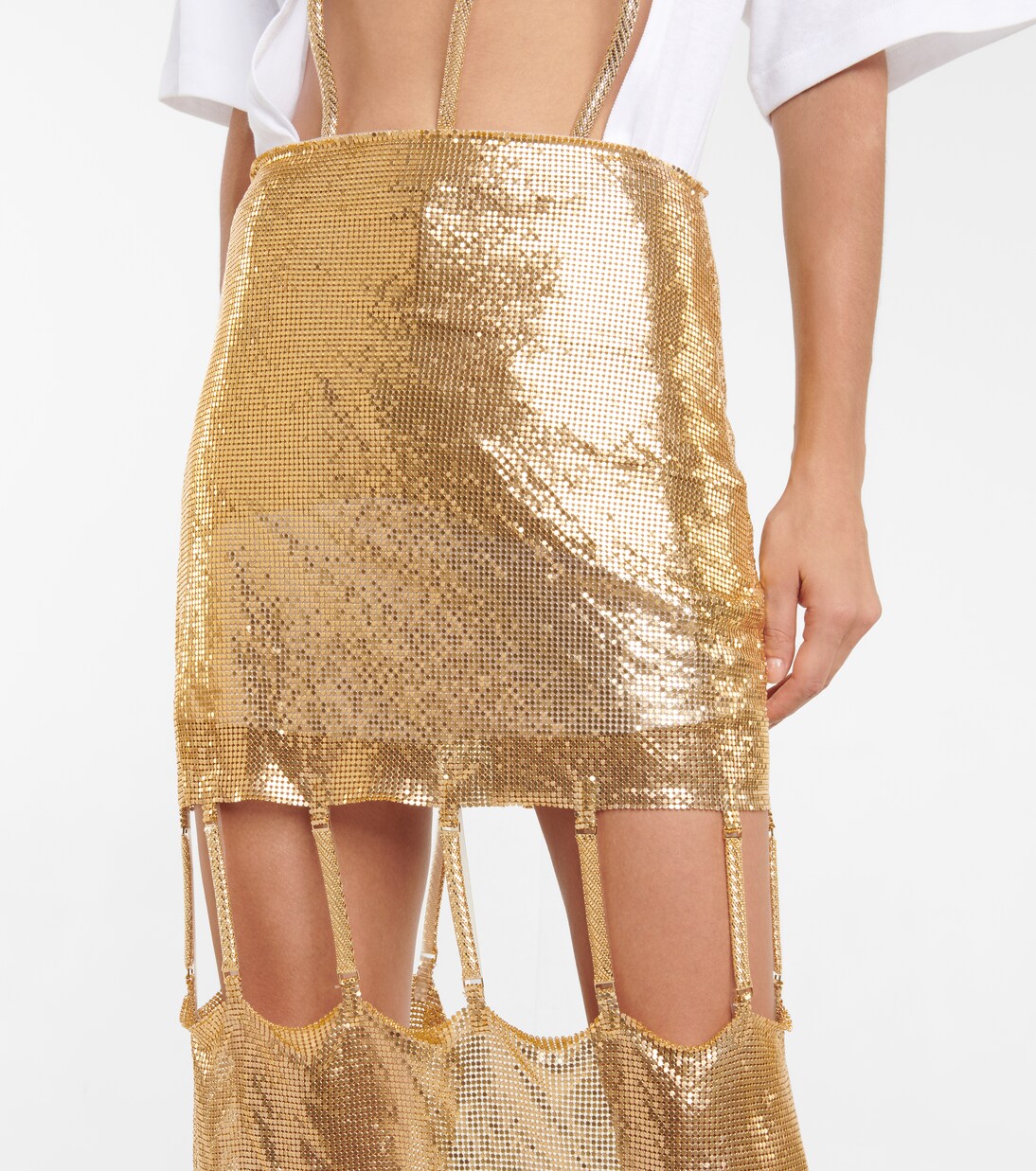 Falda midi de malla con aberturas | Christopher Kane