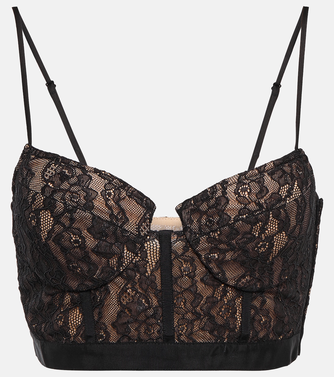 Shirley lace bustier crop top | Simkhai