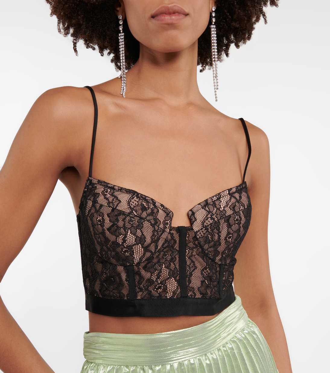 Shirley lace bustier crop top | Simkhai