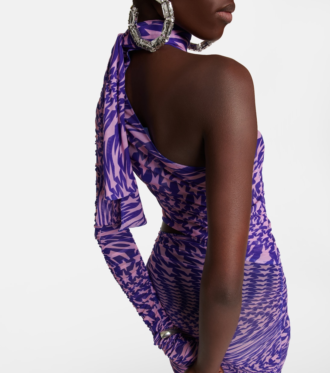 Printed mesh cutout minidress | Mugler