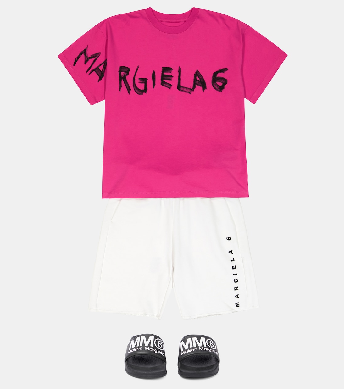 Shorts en jersey de algodón con logo | MM6 Maison Margiela Kids
