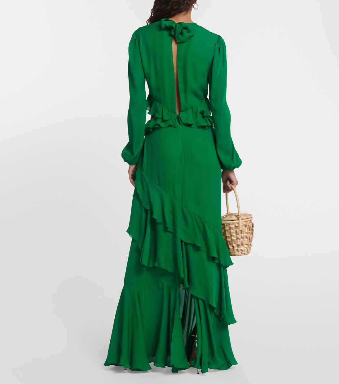 Abito lungo in seta con cut-out | Johanna Ortiz