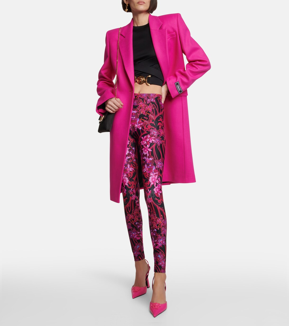 Leggings con stampa a vita alta | Versace