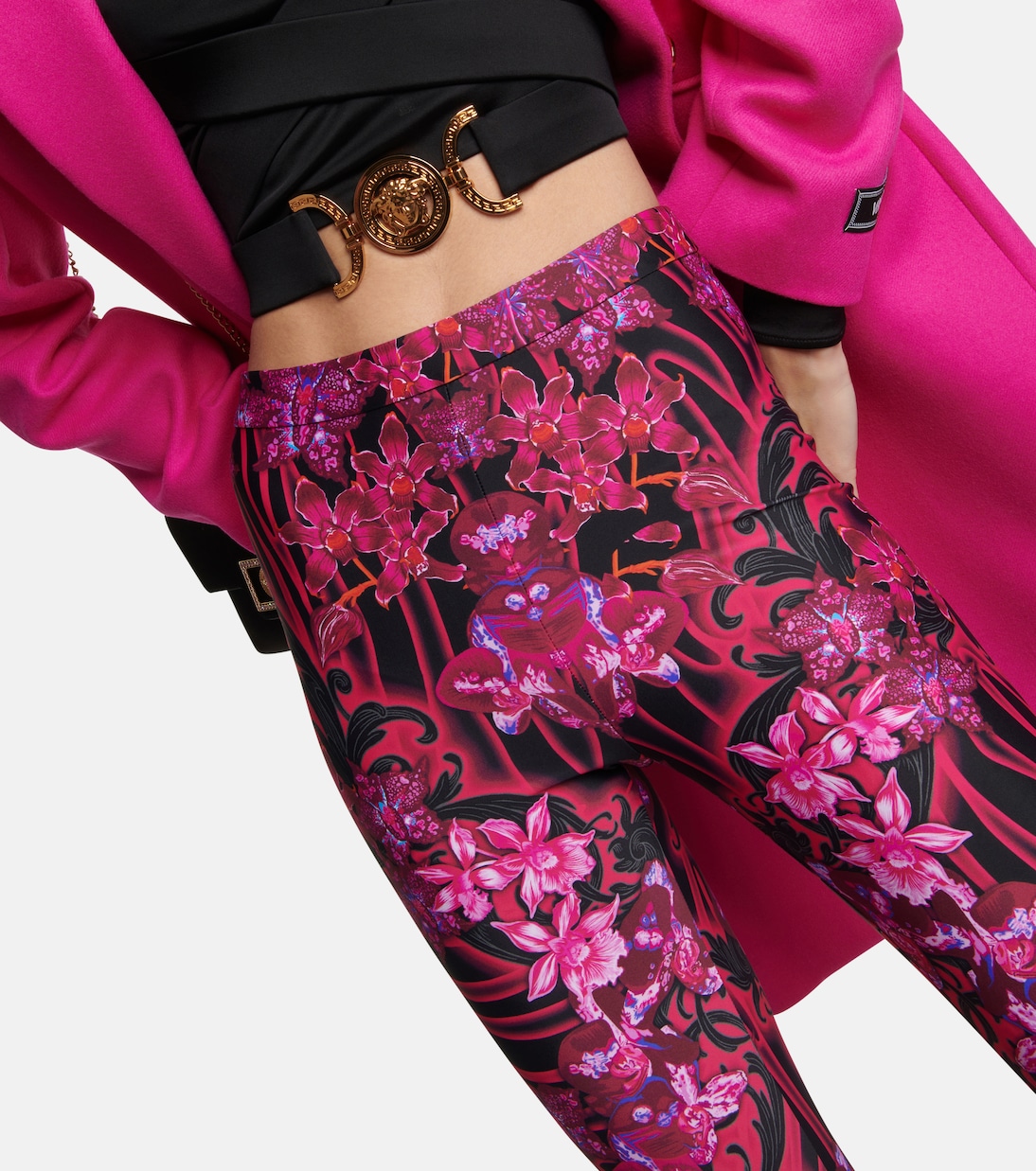 Leggings con stampa a vita alta | Versace