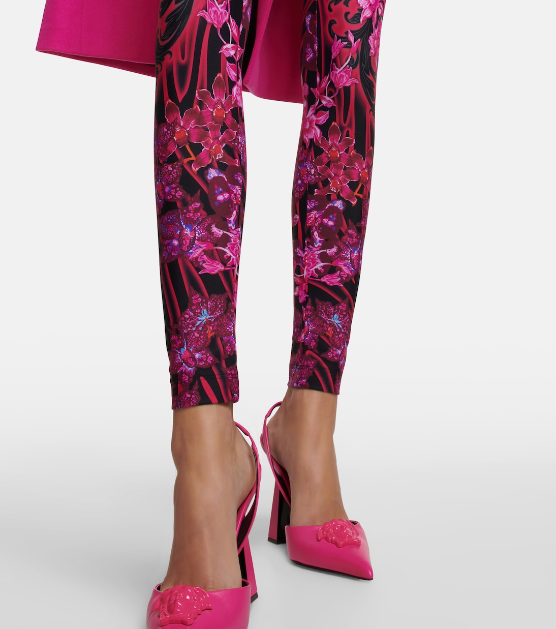 Leggings con stampa a vita alta | Versace