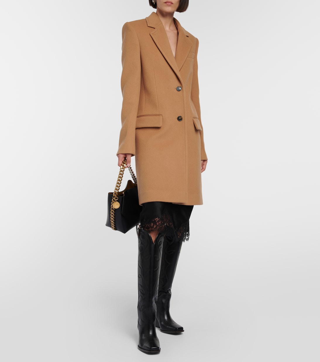 Abrigo de lana de botonadura simple | Stella McCartney