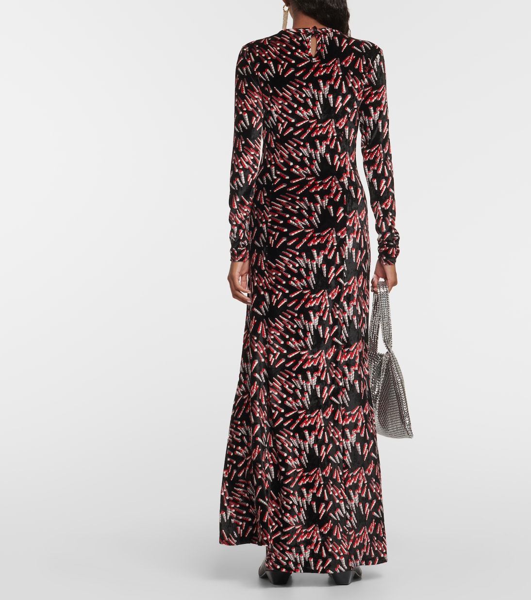Bedrucktes Maxikleid aus Samt | Rabanne