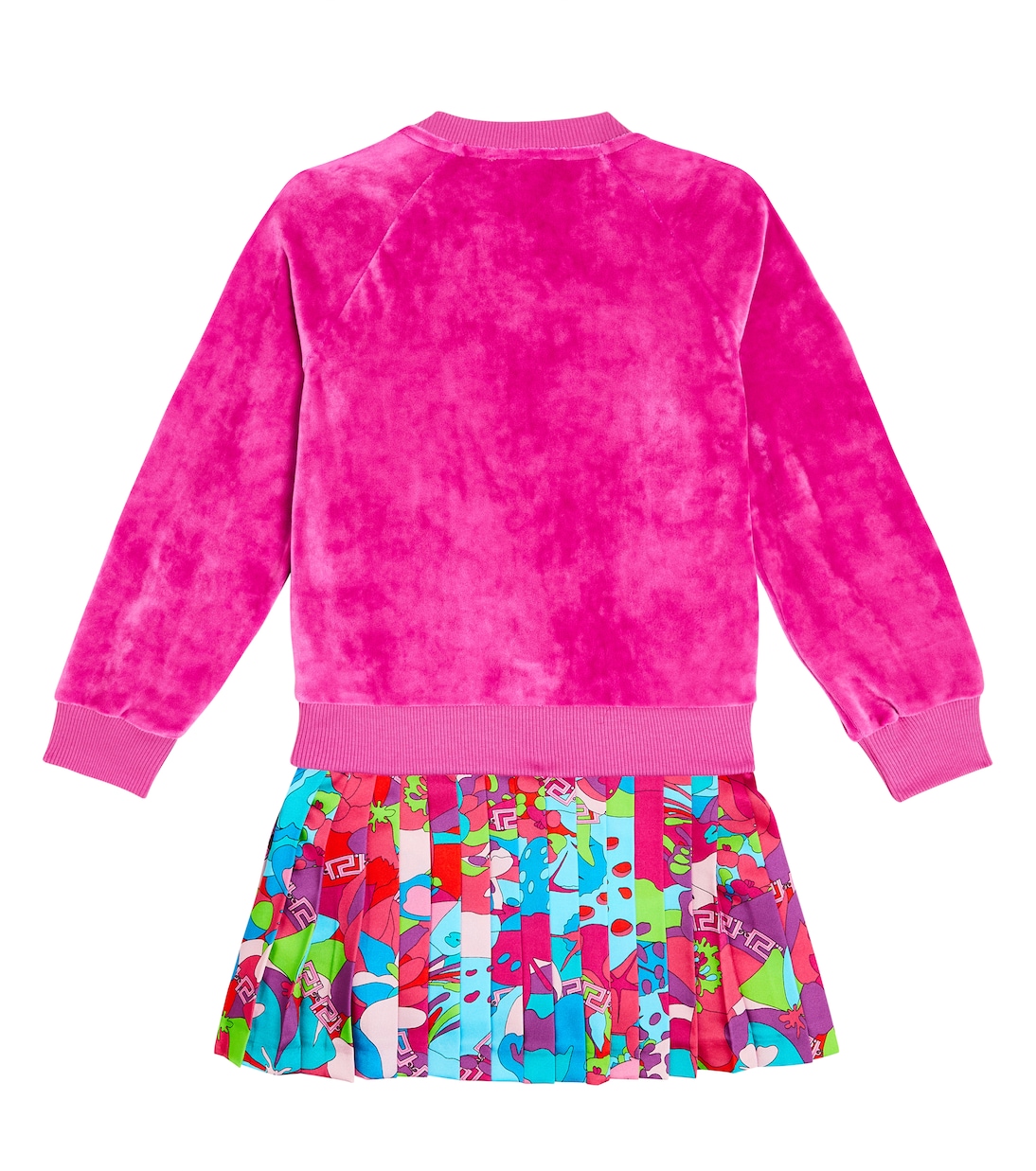 Abito in maglia a pieghe con logo | Versace Kids