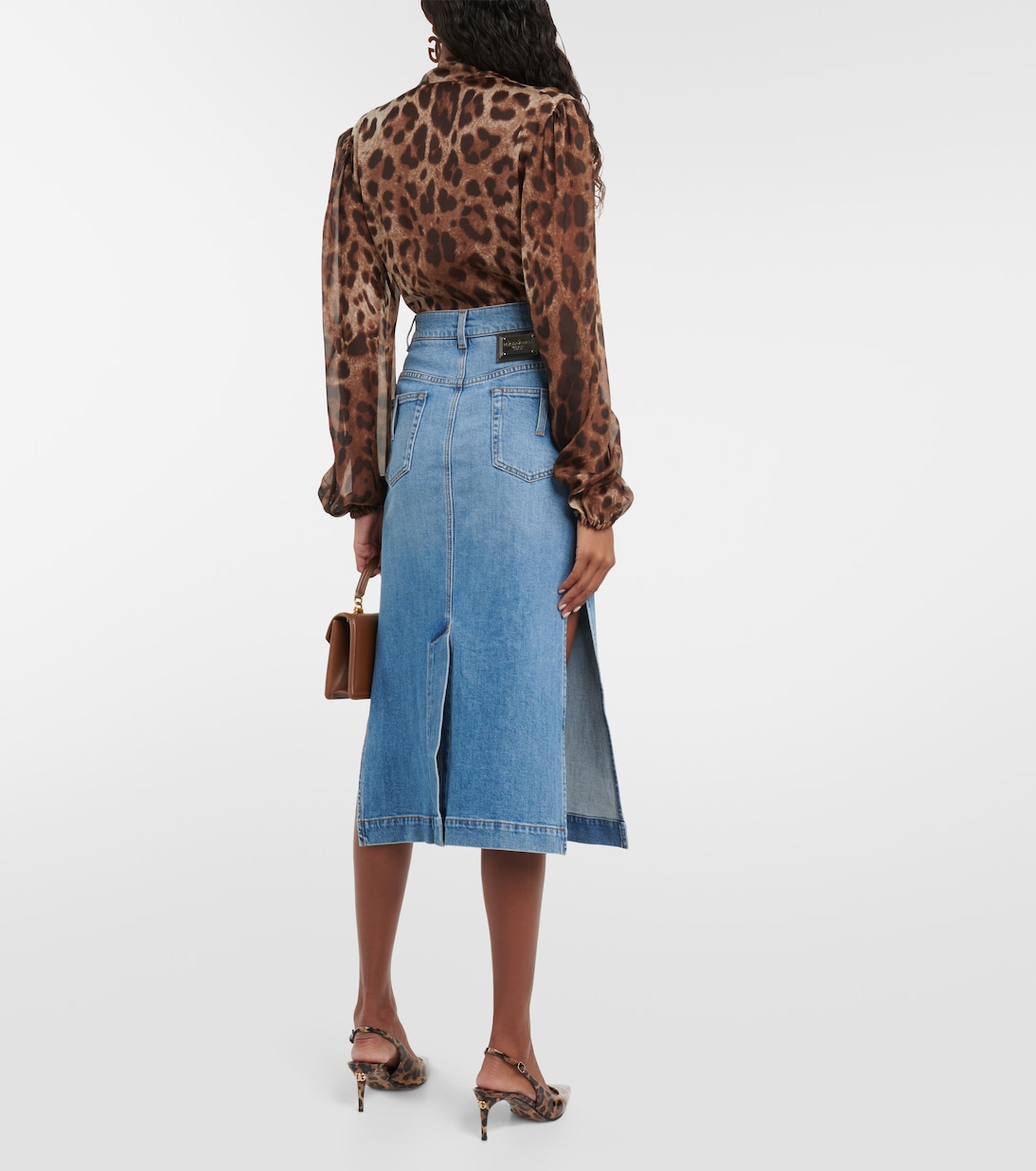 Gonna midi di jeans a vita alta | Dolce&Gabbana