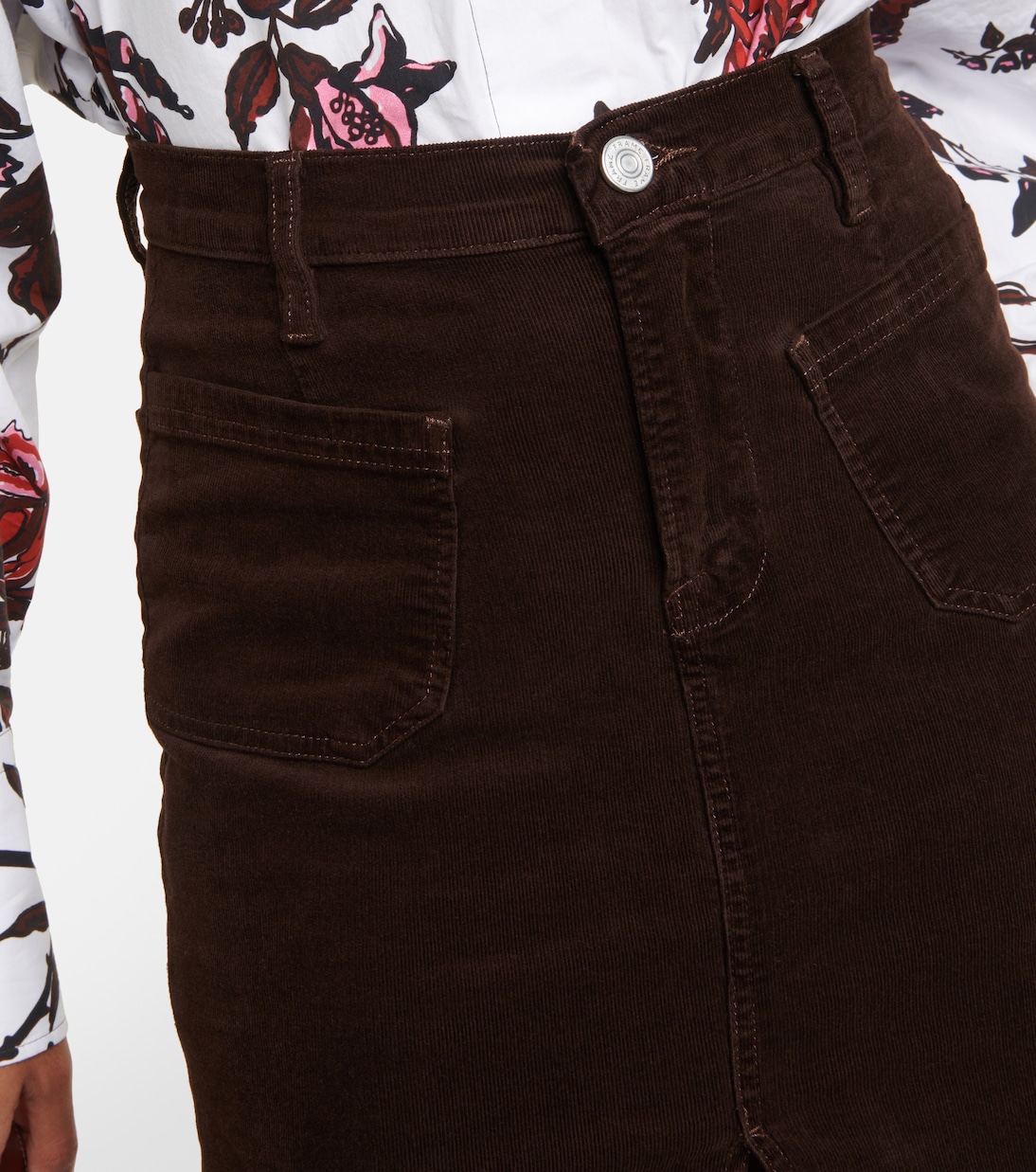 High-rise corduroy midi skirt | Frame