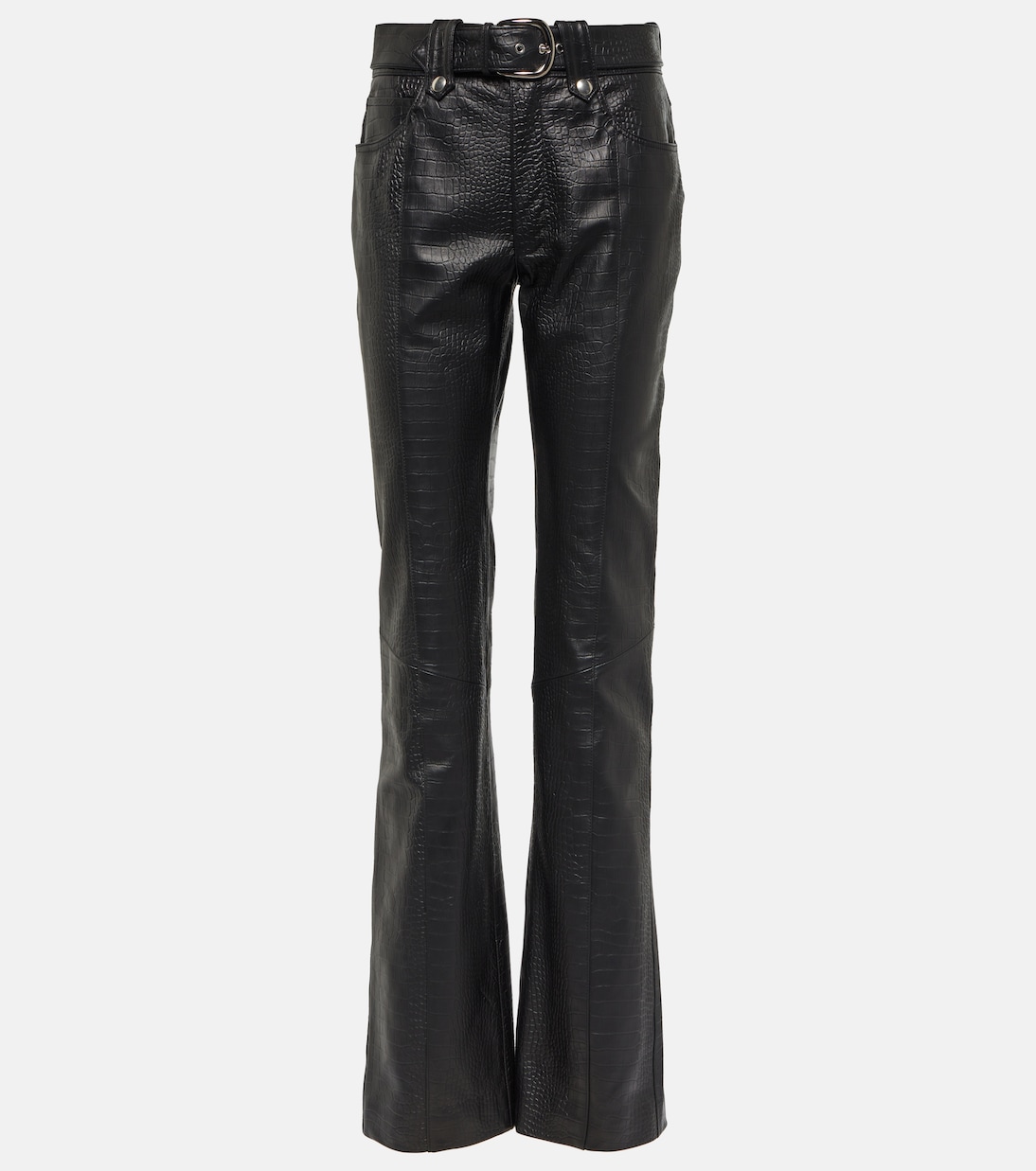 Pantalones de piel con efecto cocodrilo | Alessandra Rich