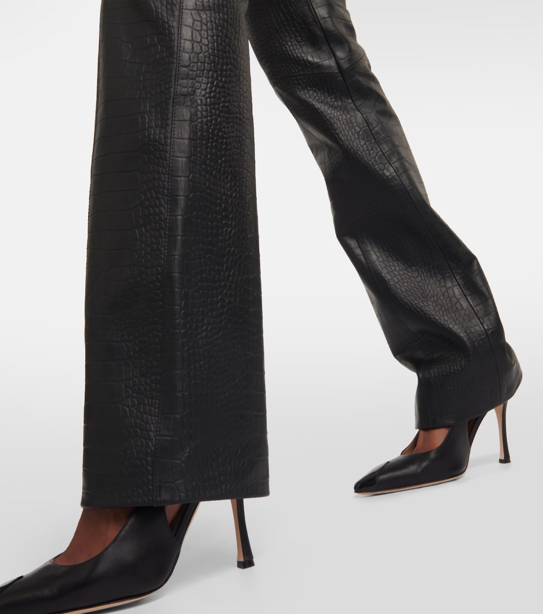 Pantalones de piel con efecto cocodrilo | Alessandra Rich