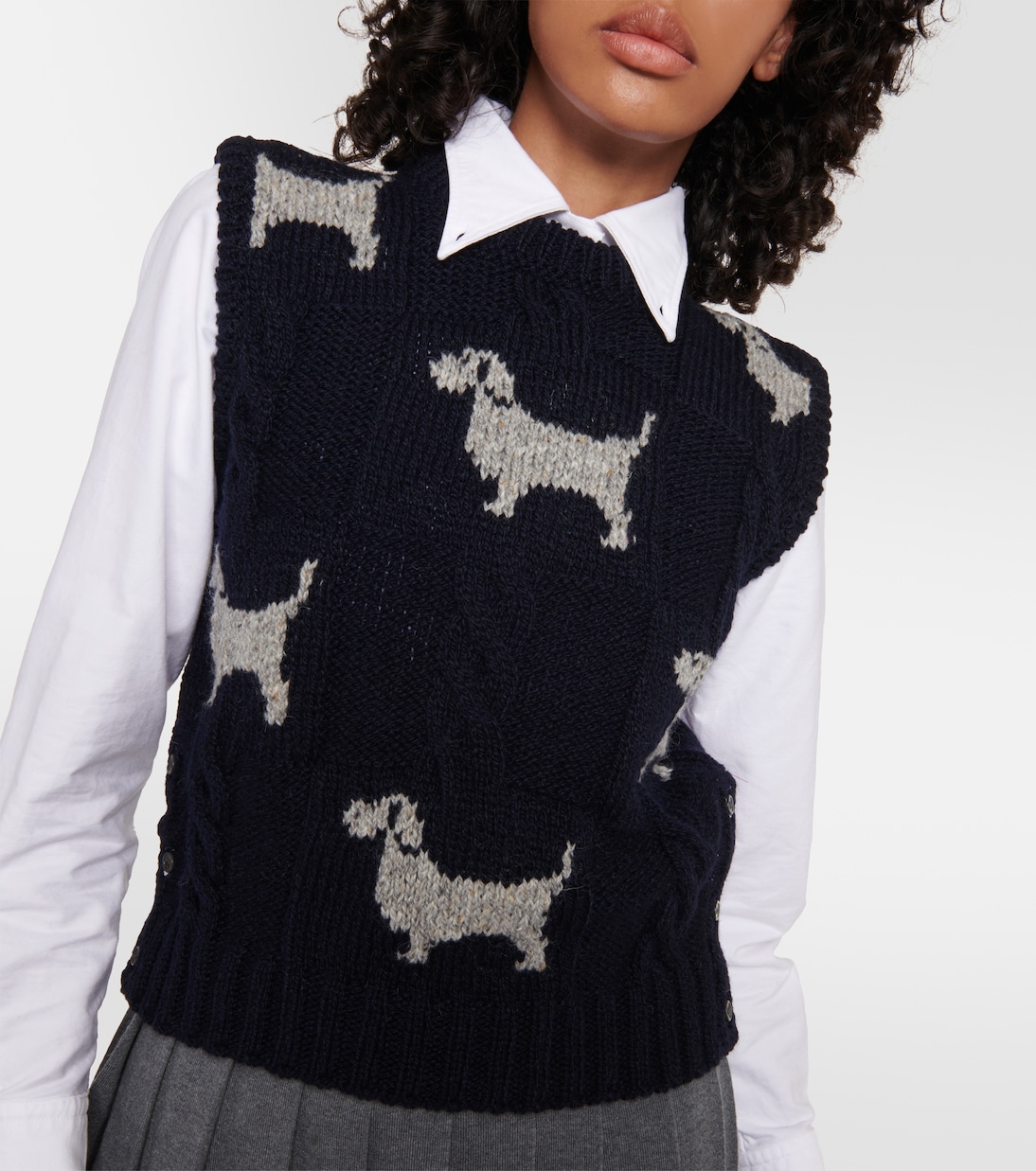 Hector wool and mohair sweater vest | Thom Browne