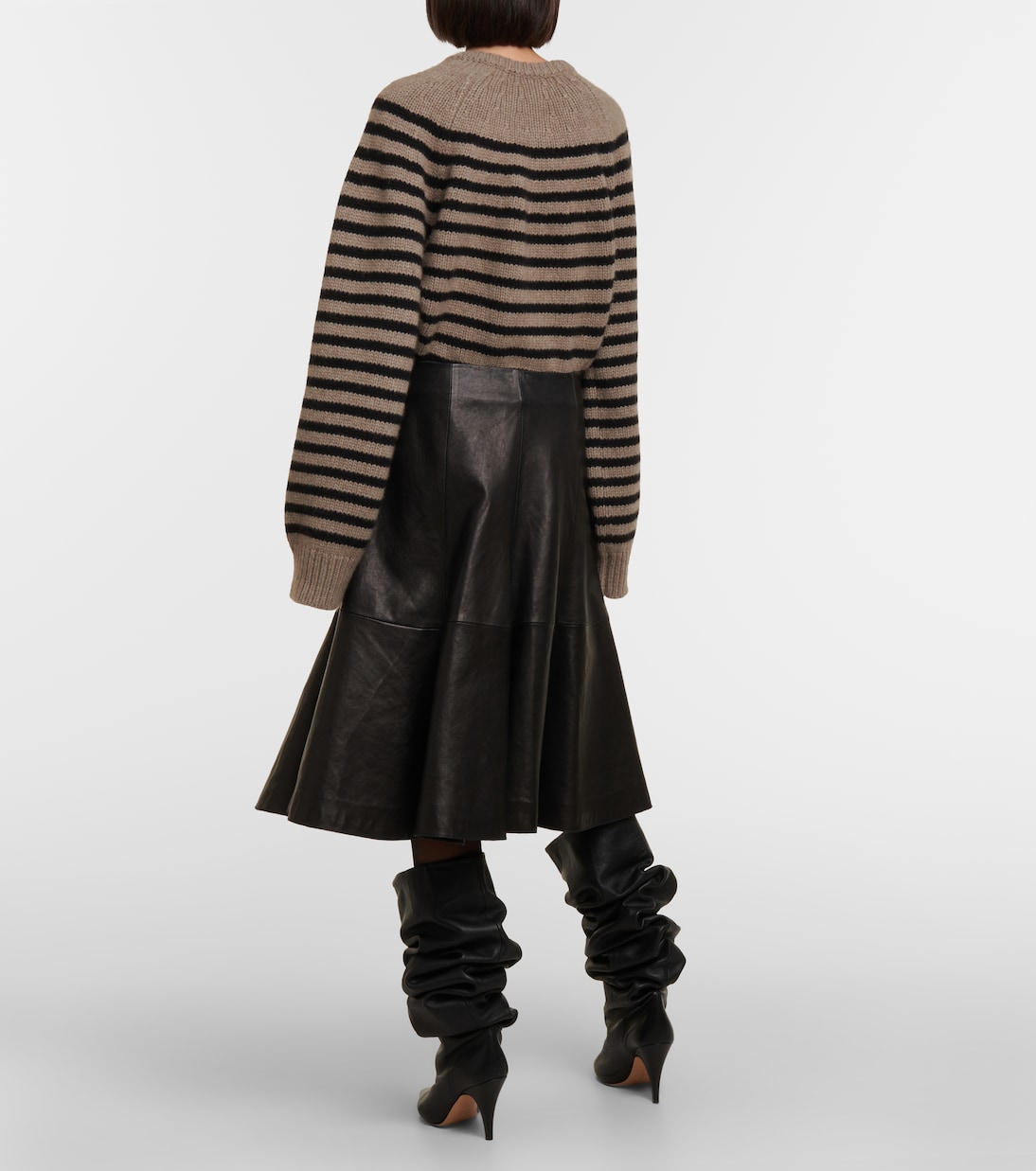 Jupe midi The Lennox en cuir | Khaite