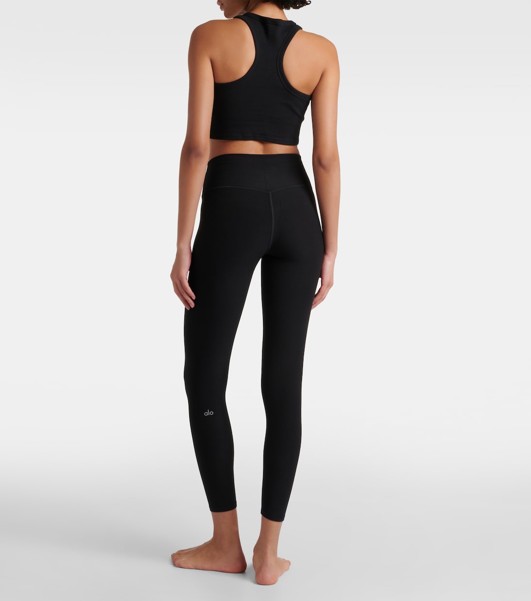 Cropped Top Aspire aus einem Baumwollgemisch in Schwarz Alo Yoga Mytheresa